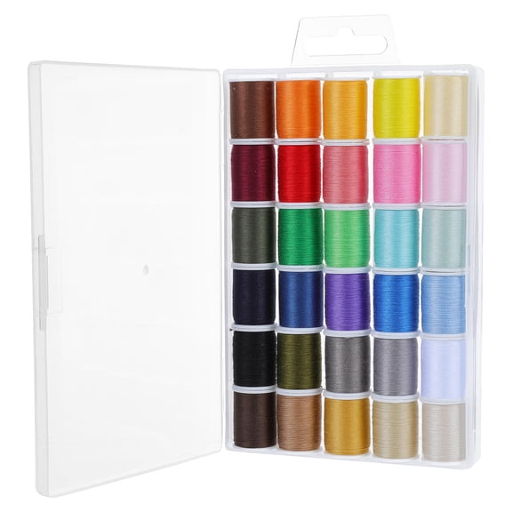 OUNONA Polyester Thread Kit with Assorted Colors and Storage Box, Versatile Sewing and Embroidery Supplies for Crafting