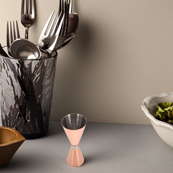 OUNONA Professional Rose Plated Gold Cocktail Jigger with Thickened Wall and Comfortable Grip