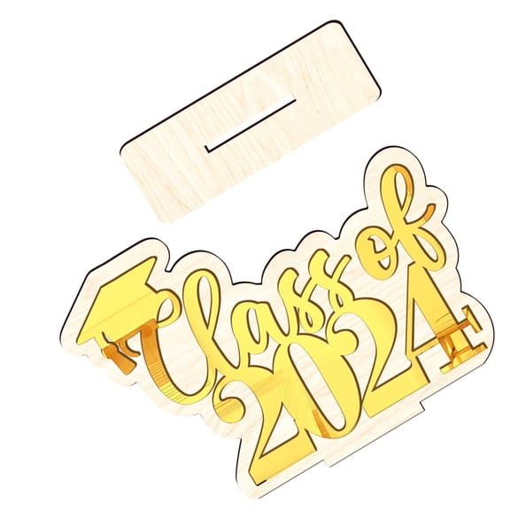 OUNONA Prom Sign Graduation Cap Decoration 20.00X14.30X5.00CM Golden