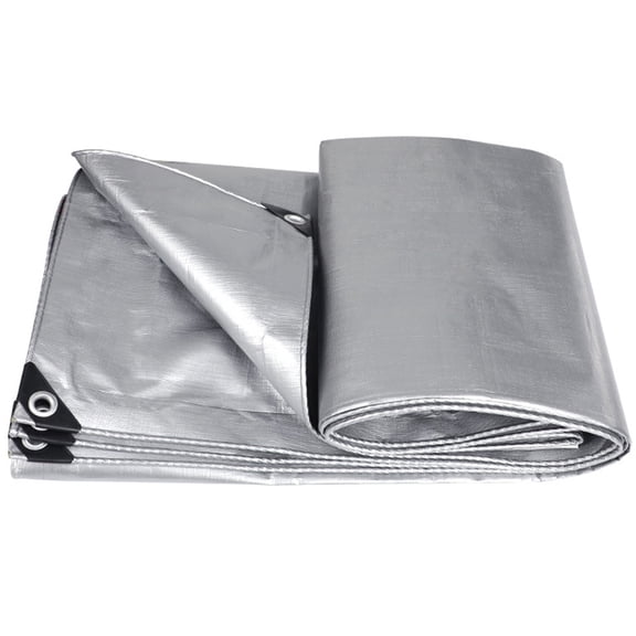 NUOLUX Multi-Function Water Resistant Tarpaulin Cover Plated Silver with Durable Metal Rings
