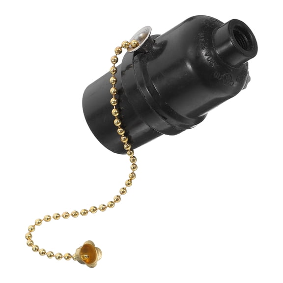 OUNONA Pull Chain Lamp Sockets Part in Black Bakelite for Living Room and Bedroom 1 Set