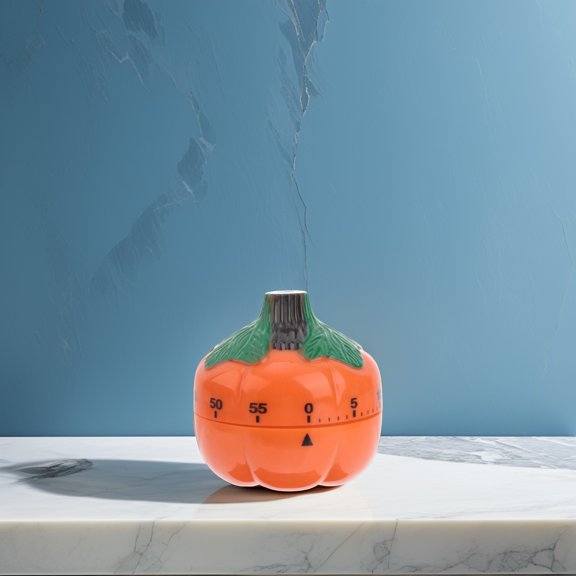 OUNONA Pumpkin Design Mechanical Timer Kitchen Timer Household Cooking Time Manager Baking Reminder Cooking Countdown Timer (Orange)