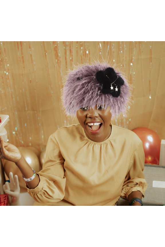 Fuzzy Ear Warmer Headband Purple Soft Stylish Ear Protection Home