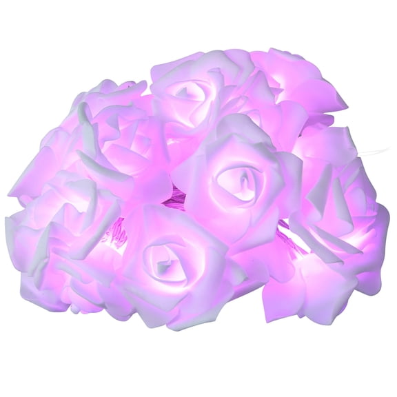 OUNONA Purple LED Flower String Light Battery Powered Elegant Decoration for Wedding Christmas Celebration