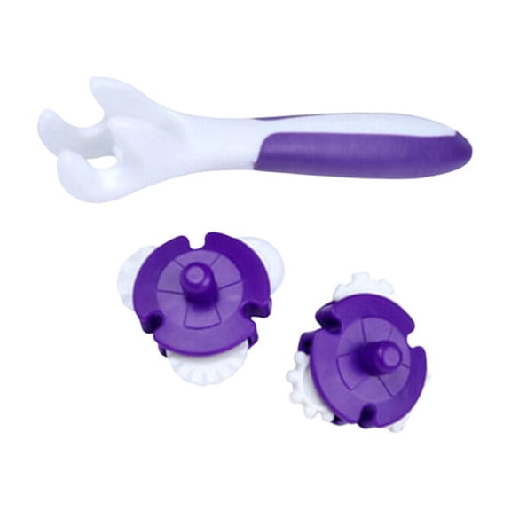 OUNONA Purple Plastic Cake Baking Roller Set of 3 for Making Desserts Fondant Birthday Cakes Easy to Use and Clean