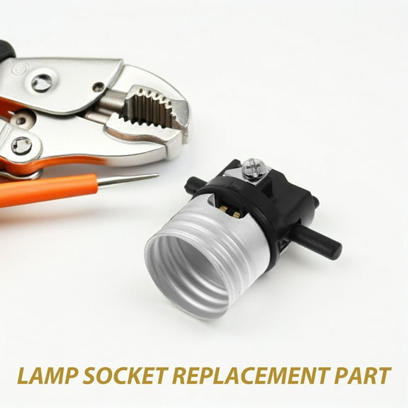 OUNONA Push ON/Off E26 Light Socket Medium Screw Base E26 Push Switch Lamp Socket Replacement E26 Bulb Base for Home and Commercial