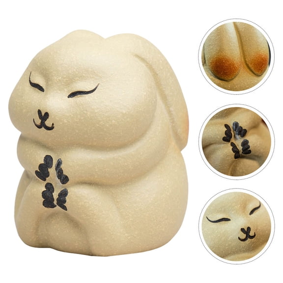 OUNONA Figurine Tea Pet Ornament for Tearoom Decoration, Cute Animal Accessory for Home and Office