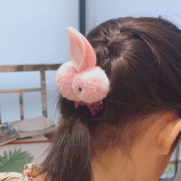 OUNONA 1Pc Assorted Color Rabbit Ear Hair Tie Elastic Stretch Hair Rope Ponytail Holder