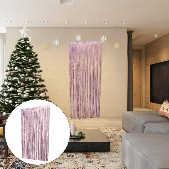 OUNONA Rain Curtain Party Garland Door Streamers Curtains Decoration Wedding Pink