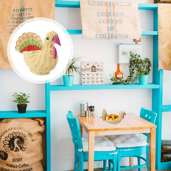 BALAHAPY Rural Style Weaving Craft Basket Assorted Color 1Pc 9.04X6.29X4.72In