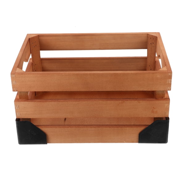 OUNONA Rectangular Rattan Fruit Basket Storage Box Wooden Organizer for Kitchen, Dining Room, and Changing Room