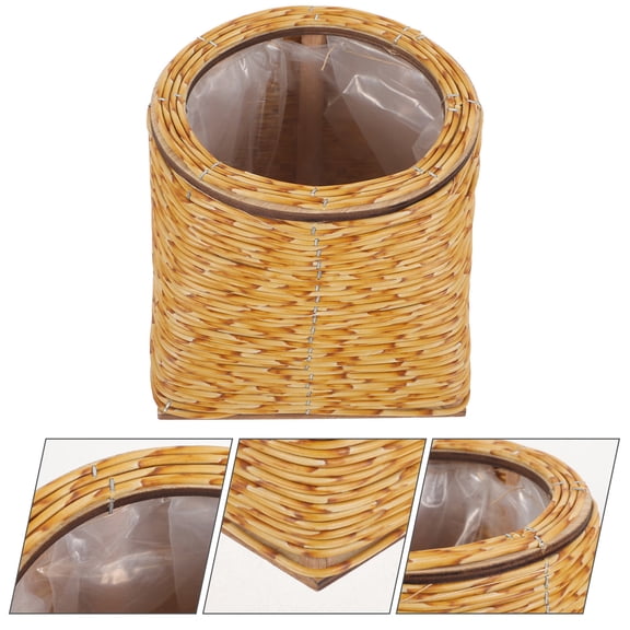 OUNONA Decorative Flower Pots Woven Plant Basket Brown Home Decor 1Pack