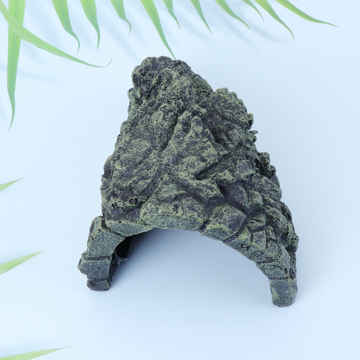 OUNONA Realistic Black Reptile Stone Cave Aquarium Decor for Fish ...