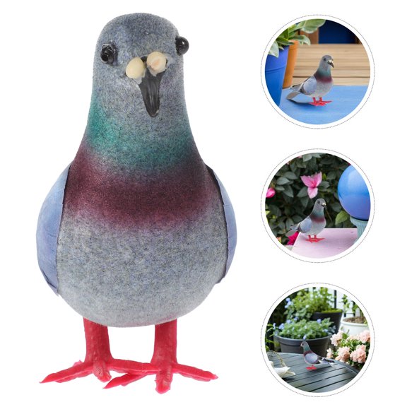 OUNONA Realistic Grey Artificial Pigeon Figurine for Outdoor Decor with Weather Resistant Design
