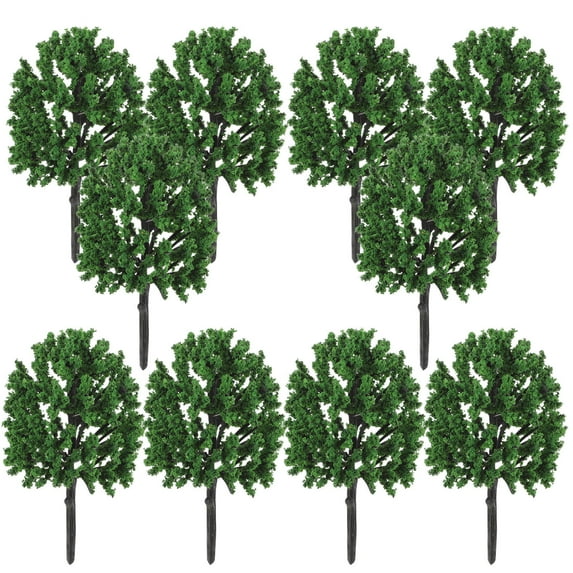 OUNONA Realistic Plastic Tree Model for Decor Green Micro Landscape Craft Adornment 10pcs