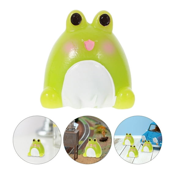 OUNONA Realistic Resin Frogs Figurines for Decoration Green Mini Animal Statues Lifelike Garden Ornaments 20pcs