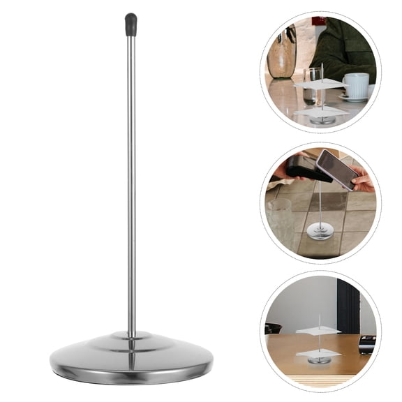 OUNONA Stainless Steel Receipt Holder Spike for Restaurant Bills, Check Fork, Memo Organizer with Heavy Duty Base