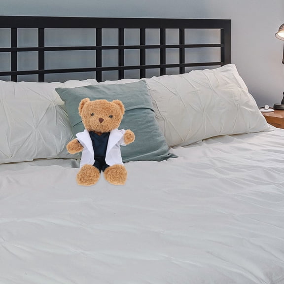OUNONA Brown Doctor Bear Plush Animal with Doctor Coat for Unique Medical Decor