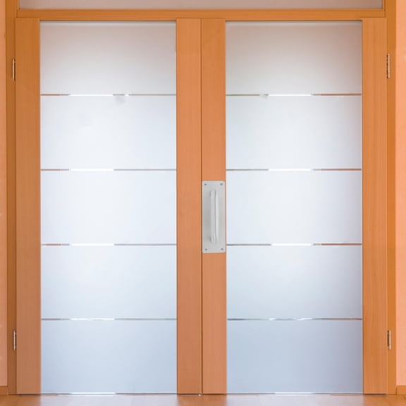 OUNONA Rectangular Push Pull Door Plate Handle Sliding Barn Commercial Fire Door Handle Size S 1 Set