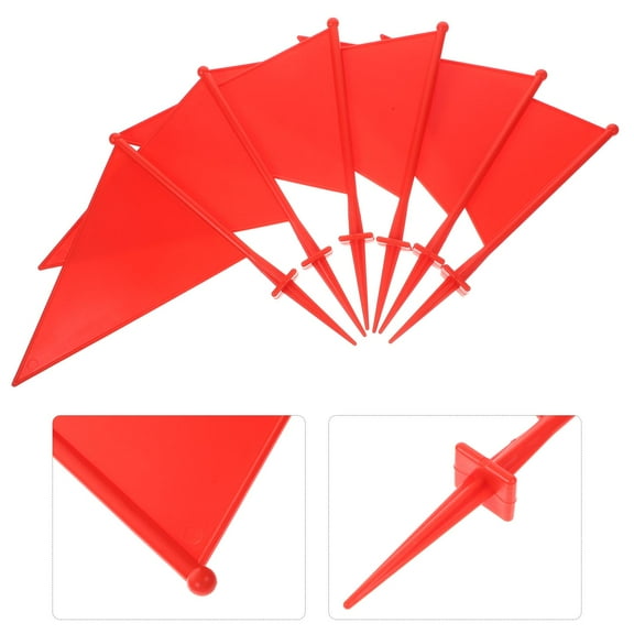 WEAVILUX Construction Red ABS 6Pack Triangle Marking Flags for Homeowners