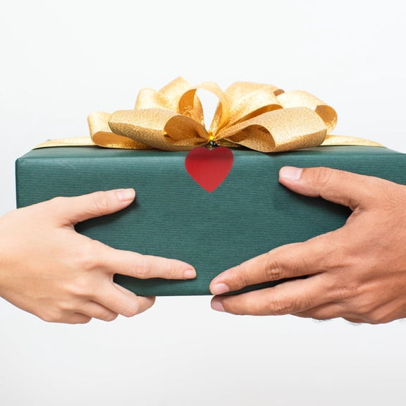 OUNONA Red Adhesive Heart Stickers for Decoration Copperplate Self Adhesive 1 Roll