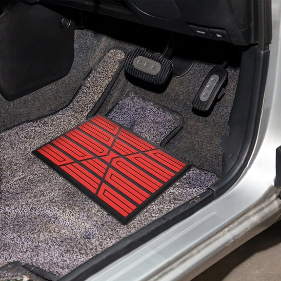 OUNONA Red Car Carpet Repair Patch with Nonslip Texture for Foot Pedal and Floor Mat Replacement