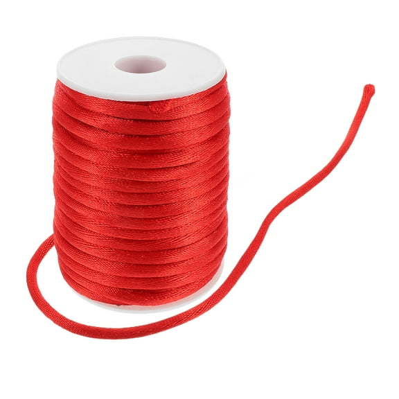 OUNONA Red Chinese Knotting Cord 1 Bead String for Bracelet Making, Elastic Rope for Jewelry Crafting and Ornament Presents