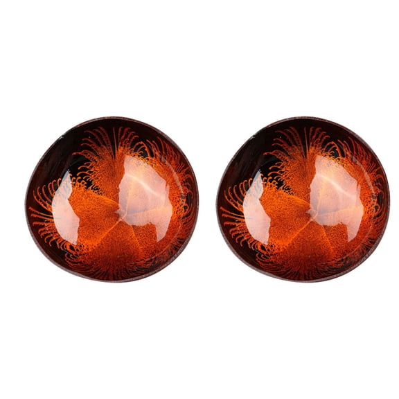 HOMOBABE Coconut Shell Candy Bowl Red Natural Storage for Adults Home Storage 2Pcs 5.9X5.9X2.4In