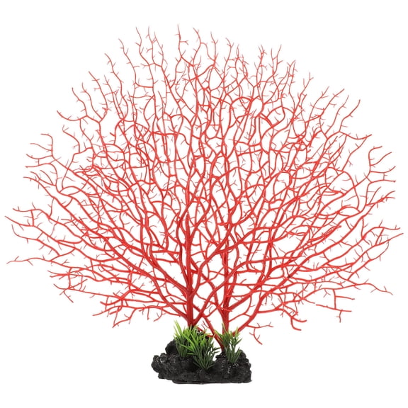 OUNONA Large Red Double-Layer Fake Coral Plate Decoration for Cold Dish