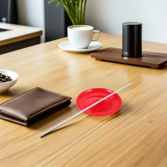 OUNONA 2-Piece Vibrant Red Juggling Plate Set with Rods for Circus Skills, Performance, and Entertainment