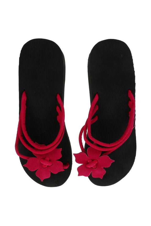 Pool Parties High Heel Platform Slippers Red Plastic 1 Pair