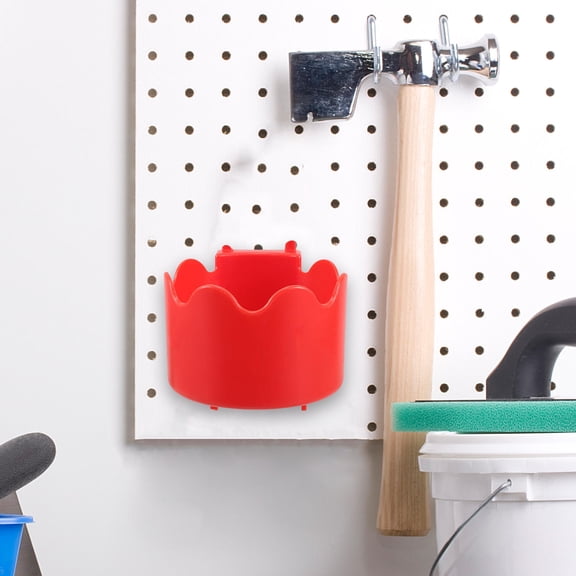 OUNONA Red Plastic Wall Mount Tool Holder with Convenient Hook Design for Car Wash Tools and Home Cleaning
