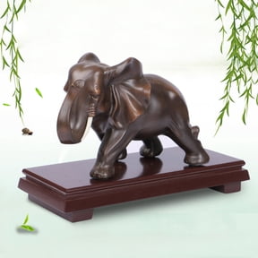 OUNONA Red Wooden Display Pedestal Stand for Flowerpots Stone Bowls and Plant Risers