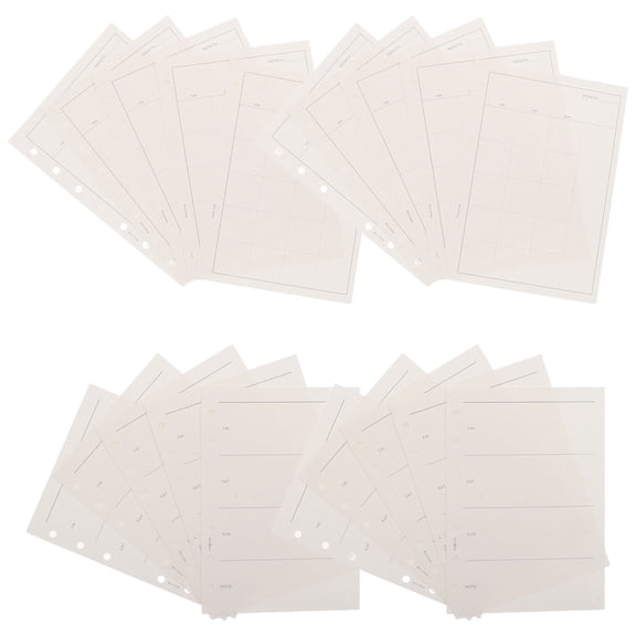 OUNONA Weekly Schedule Planner Refill White Paper Sheets for Notebook Organizer and Time Planning