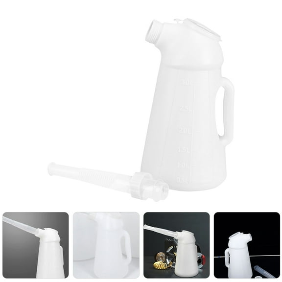 OUNONA  Refueling Pot Motor Automobile Lubrication Oil Bottle White