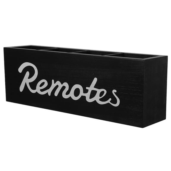 Tineasur Black Wood Wall Mount Remote Holder, Stylish and Organizer for Home, Office, and Living Room