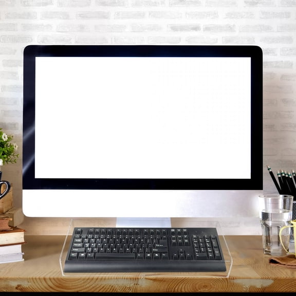OUNONA Clear Acrylic Keyboard Cover, and Removable Desktop Keyboard Protector Case for Dust and Spill