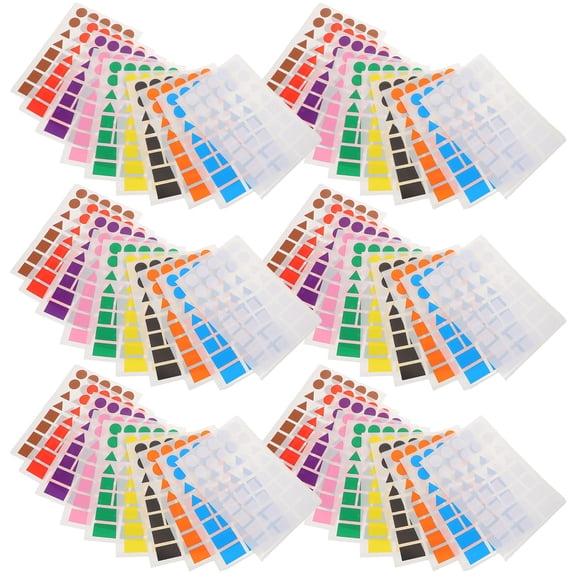 OUNONA Multi Shaped Color Coding Stickers Assorted Colors Writable Self Adhesive Paper Labels for File Organization