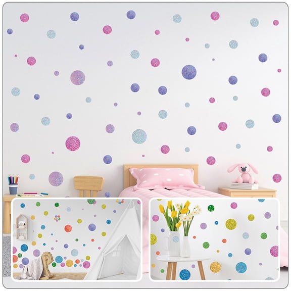 OUNONA Removable Round Dot Wall Decal Stickers for Home Walls, Glass, Tiles, Cabinets - and Reposition