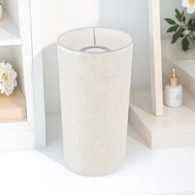 OUNONA Beige Linen Small Lampshade for Home Soft Light Diffusion Drum Lamp Cover