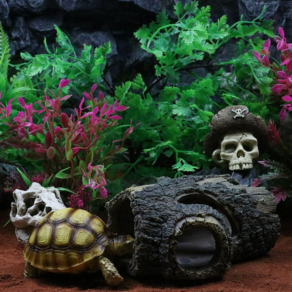 OUNONA Reptile Hide Resin Simulated Tree Trunk Driftwood