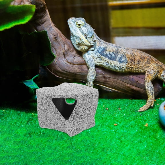 OUNONA Reptile Hiding Cave Fish Tank Decorations Hideout Aquarium Stone Ornaments Shrimp Tank Shelter Betta Hideaway  Fish Hideout House