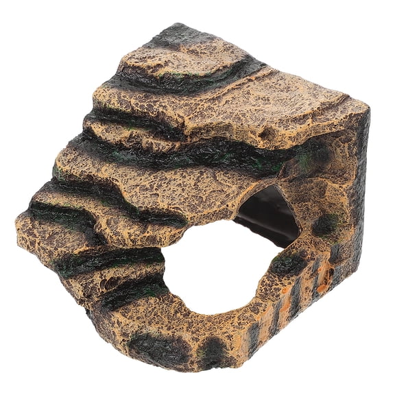 OUNONA Turtle Tank Coffee Resin Basking Platform with Climbing Features for Reptile Decor