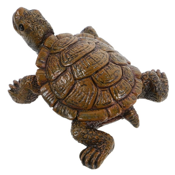 OUNONA Resin Craft Turtle Statue Decoration Mini Garden Layout Turtle Decor Vivid Fake Turtle Model