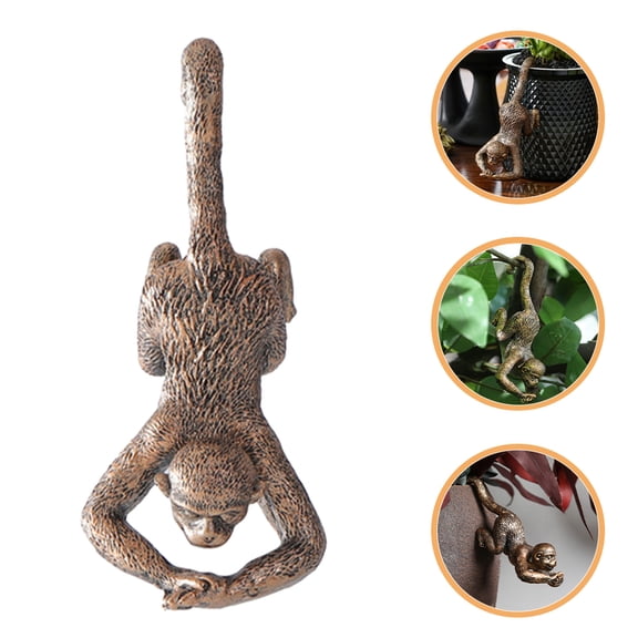 OUNONA Monkey Figurine Multi-Color Resin Garden Decor Indoor Outdoor Accent
