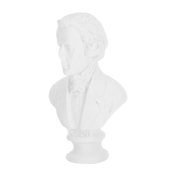 OUNONA Resin Musician Bust Statue Mini Sculpture for Desktop Decoration Small Resin Portrait Figurine 1 Piece