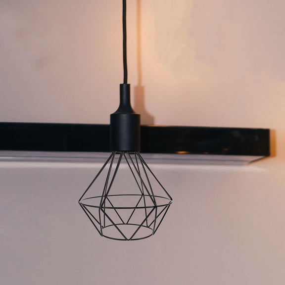 OUNONA Retro Black Metal Lampshade with Mesh Pattern for Soft Warm Indoor Ambient Lighting and Home Decor