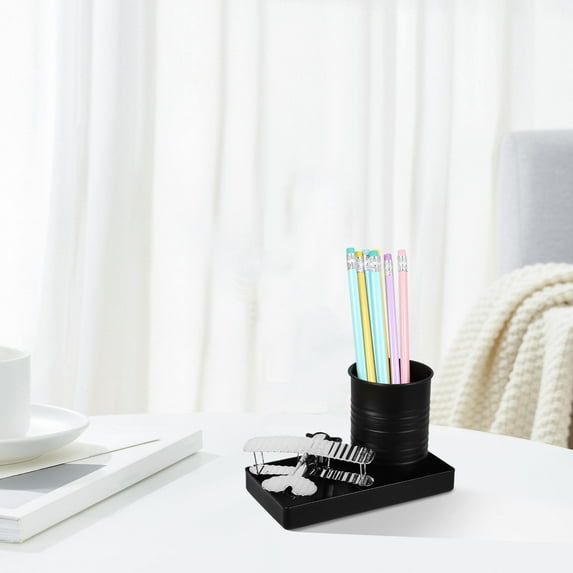 OUNONA Retro Plane Model Pen Holder Iron Pencil Holder Desk Airplane Decor Pen and Pencil Organizer Creative Pen Holder for Desk Convenient Pen Container