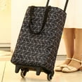 thumbnail image 1 of OUNONA Foldable Black Grocery Shopping Cart with Reusable Bag and Stair Climbing Wheels for Easy Transport, 1 of 8