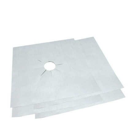 OUNONA Reusable NonStick Oven Liners for Gas Hob Protector Sheets Suitable for Kitchen Use 27x27cm Silver